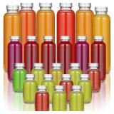 Gerrii 24 Pcs Glass Bottles with Lids 5oz 10oz 16o