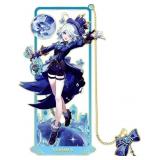 Furina Metal Bookmark with Chain Anime Figure Book
