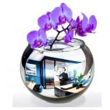 Skywin Convex Mirror Vase Silver Cubicle Decoratio