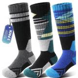 ANTSANG Kids Merino Wool Ski Socks 3 Pairs Boys Gi