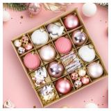 Beinhome 40ct Christmas Ball Ornaments Set, Red Pi