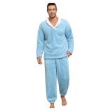 Size large Mens Pajamas Set Long Sleeve Soft Fleec