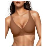 Size large OEAK Womens Deep V Bras Wireless Comfor