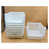 New 8-count stacking storage containers white