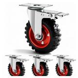 5 Inch Caster Wheels Heavy Duty with Dual-Lock Saf