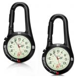 Hicarer 2 Pieces Clip on Quartz Watch Backpack Fob