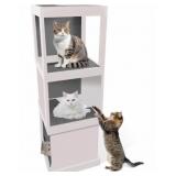 Skywin Modern Cat Tower Cat Scratching Post White