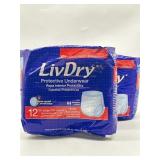 Lot of 2 Size XX-Large Livdry Protective Underwear