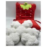 18 Inch Snowflake Pillow with Strawberry Chair Cus