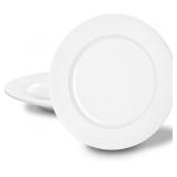 JUAN & JASMIN 2-Piece Elegant White Dinner Plate w