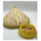 Lot of 5, Chinese Conical Rice Farmer Hats, Tradio