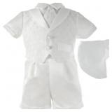 Lauren Madison 6-9M Christening Short and Hat Set