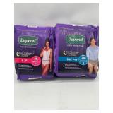 Lot of 2 Depends, Includes Women s Size Small 16 C