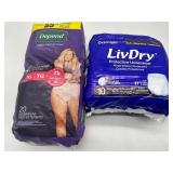 Lot of 2 Protective Underwear Unisex, Size XL Depe