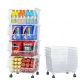 TidyFriend Plastic Stackable Storage Bins Clear -