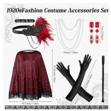 6 Pcs 1920s Flapper Costume Accessories Set for Wo