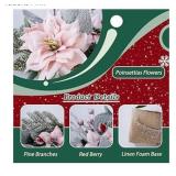 Artificial Poinsettias Christmas Flowers with Red