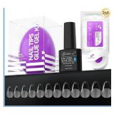 Gelike EC Gel Nail Kit- 6 in 1 UV Strong Gel Glue,