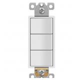 ENERLITES Triple Paddle Rocker Switch, Ground term