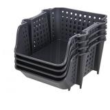 Skywin Plastic Stackable Storage Bins for Pantry D
