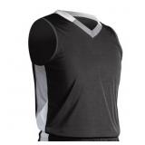 XL Rebel Basketball Jersey, Adult, Black, Silver,