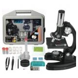 AmScope 120X-1200X 52-pcs Kids Beginner Microscope
