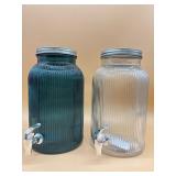 New lot of two 1.5 gallon glass drink dispensers