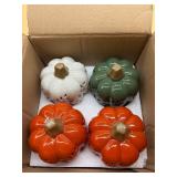 New 4-count ceramics pumpkins
