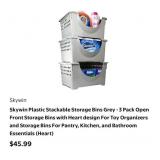 New (2 sets of 3) Skywin Plastic Stackable storage