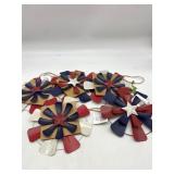 Lot Of 5 Patriotic Metal Windmill