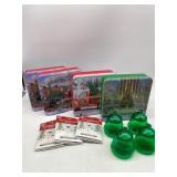 Lot Of Christmas Cookies & Puzzles Tin, Candy Jars