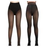 XXL 2 Pairs Fleece Lined Tights for Women- Triangl