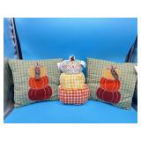 3pc Fall Pumpkin Throw Pillows