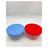 Lot Of 2 Dolly Parton Med Glass Food Storage