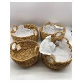 Lot Of 4 Straw Baskets
