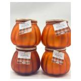 Lot of 4 Pumpkin Pie Scented Pumpkin Shaped Jar 14