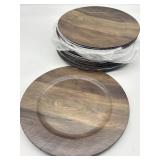 Huge Lot of 21 Pcs Brown Faux Wood Design Charger