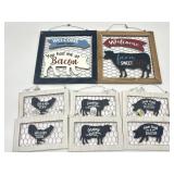 Lot of 8 Farm Themed Wall Decor!! Includes 2 Ct 11