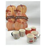 Lot of Fall Decor!! Includes 6 PCs Mugs Variety of
