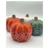 Lot of 4, 7 Inches Pumpkin Votille Candle Holders