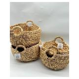 Lot of 4 Woven Baskets, 2 PCs Size 15 Inches, 12 I
