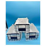 3pc True Living Metal Baskets with Liners 12 x8 x6