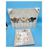 2pc Cow Canvas Decor Art
