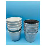 11pc 7  Flower pots, assorted colors