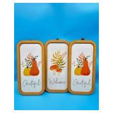 Lot of 3 wooden wall decor signs