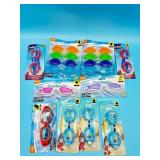 Lot of children s swim goggles- plain, Moana, and