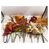 Large Lot Of Various Fall Fake Leave Decor