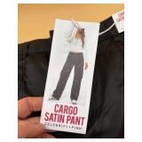 New 1X ladies cargo satin pants