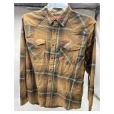 Large Wrangler Brown Plaid Long Sleeve Large