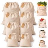 LEAFICO Muslin Cloth Bags with Drawstrings - Set o